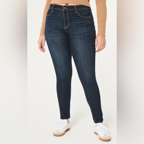 Hollister High Rise Skinny Jeans Dark Wash Stretch Denim Women’s.  Size W27 L26 - Picture 2 of 7